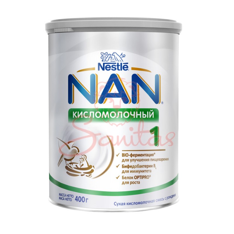 Нан (NAN) Кисломолочний-1 суміш молочна суха 400г                               