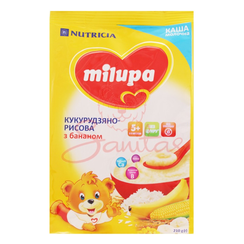 Каша Мілупа кукурудзяно-рисова з бананом від 5 міс. 210г                        