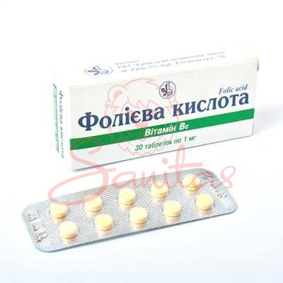 Фолієва кислота таб. 1мг №30 (10х3)                                              