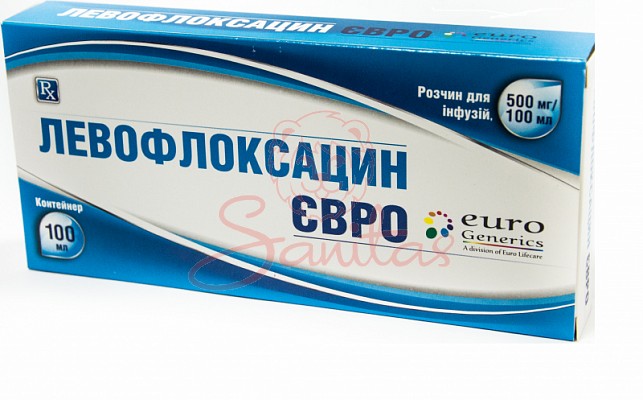 Левофлоксацин євро розчин д/інф. 500мг/100мл 100мл                              