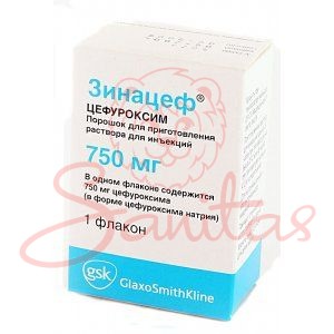 Зинацеф порошок для приготування р-ну д/ін. 750мг                               