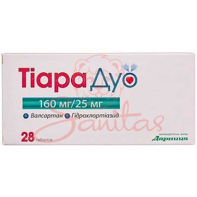 Тіара Дуо таб. 160мг/25мг №28 (7х4)                                             