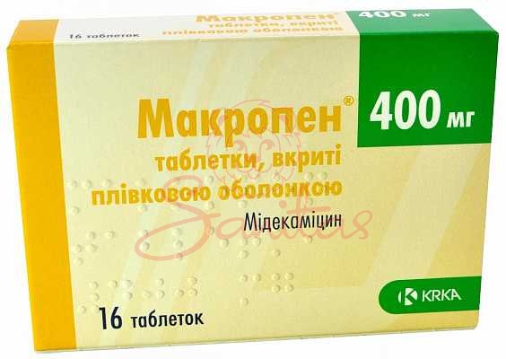 Макропен таб. 400мг №16 (8х2)                                                   