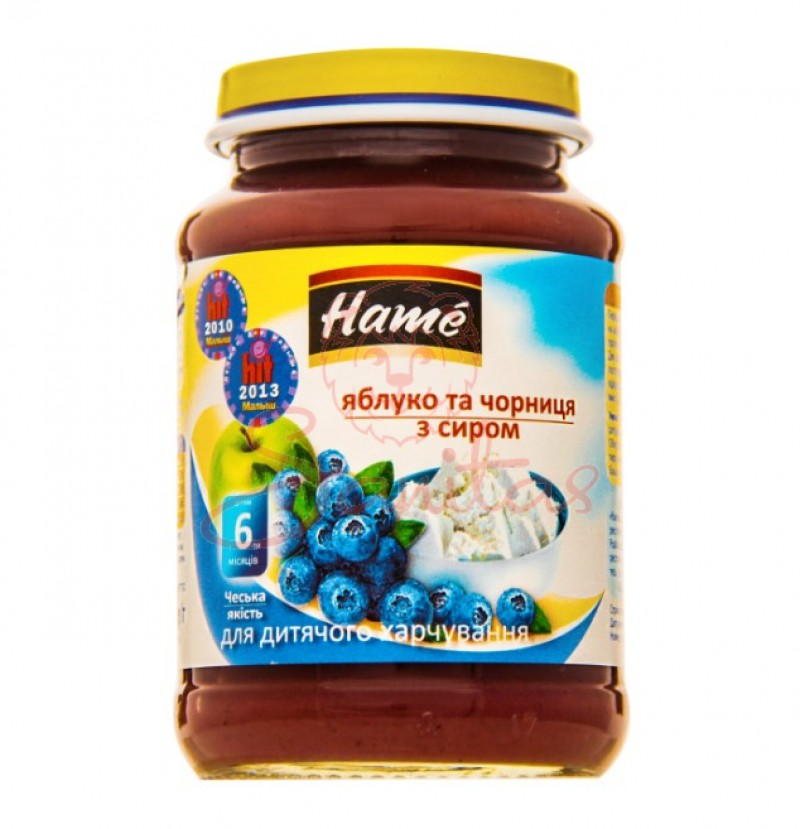 Пюре Хаме яблуко чорниця сир 190г                                               