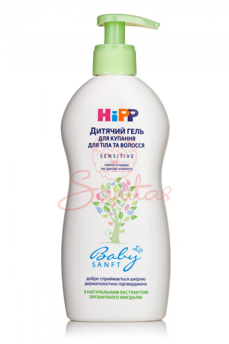 Гель для купання дитячий Хіпп (Hipp BabySanft) шкіра-волосся 400мл              