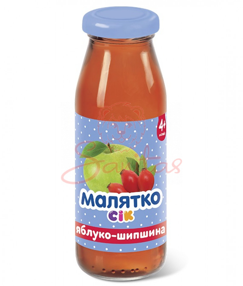 Сік Малятко яблуко-шипшина скло 175мл                                           