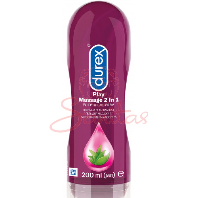 Гель-змазка Дюрекс (Durex Play Massage 2 in 1) з алое вера 200мл                