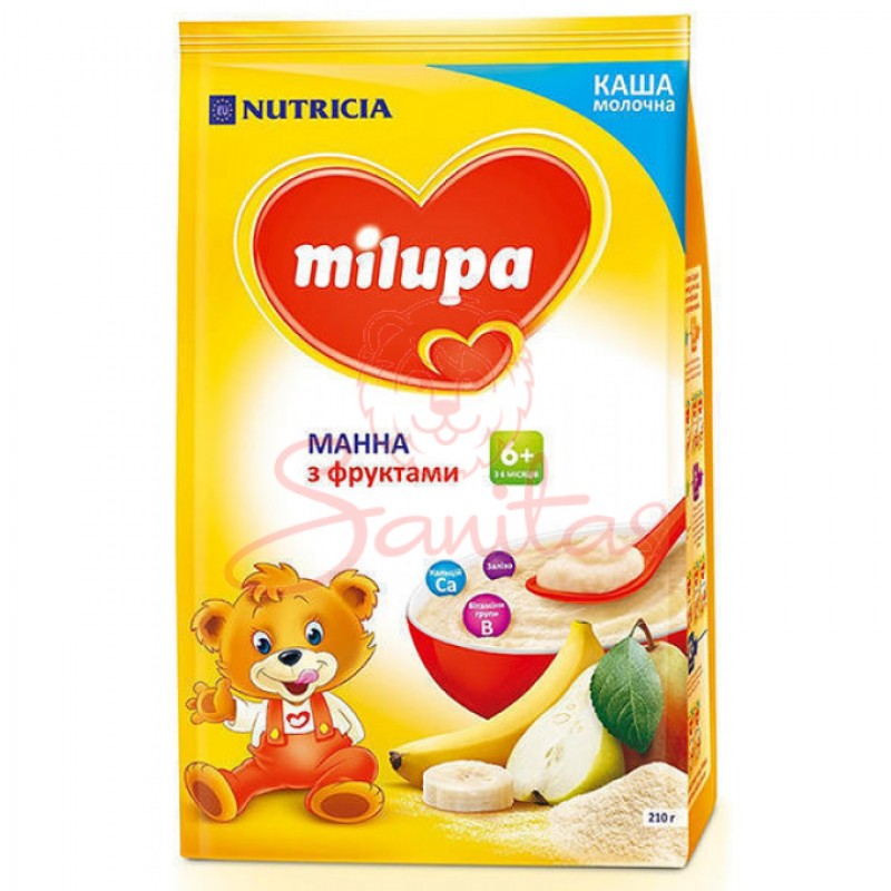 Каша Мілупа манна з фруктами від 6 міс. 210г                                    