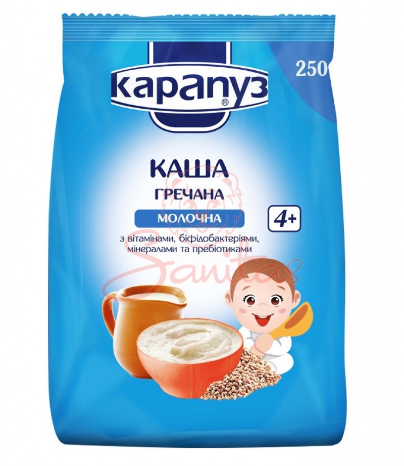 Каша Карапуз мол. гречана з біфідобакт. мінер. вітам. пребіотик 250г (пакет)    