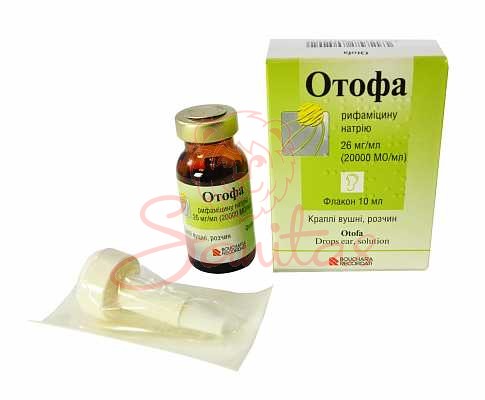 Отофа краплі вушні 26мг/мл (20000МО/мл) 10мл                                    