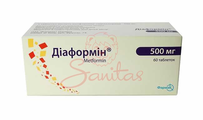 Діаформін SR таб. пролонг.дії 500мг №60 (10х6)                                  