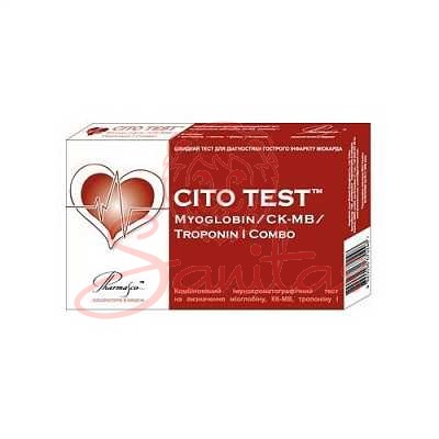 Тест д/визн. міоглобіну /КК-МВ/ тропоніну Цито (Cito CardioCombo)               