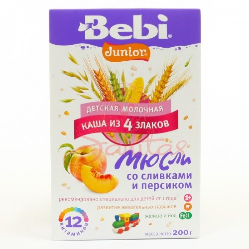 Каша Бебі Юніор мюслі з вершками та персиком 200г                               