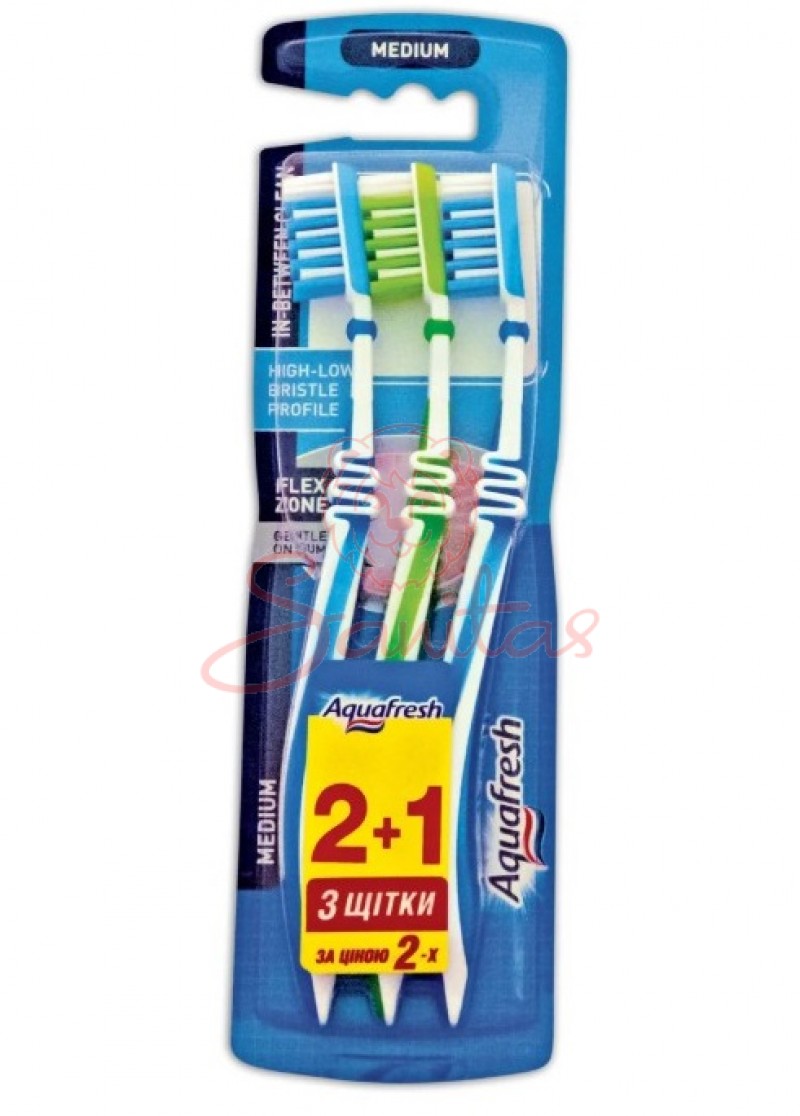 З/щітка Аквафреш (Aquafresh Clean&Flex) серед. жорсткості 3 од.                 