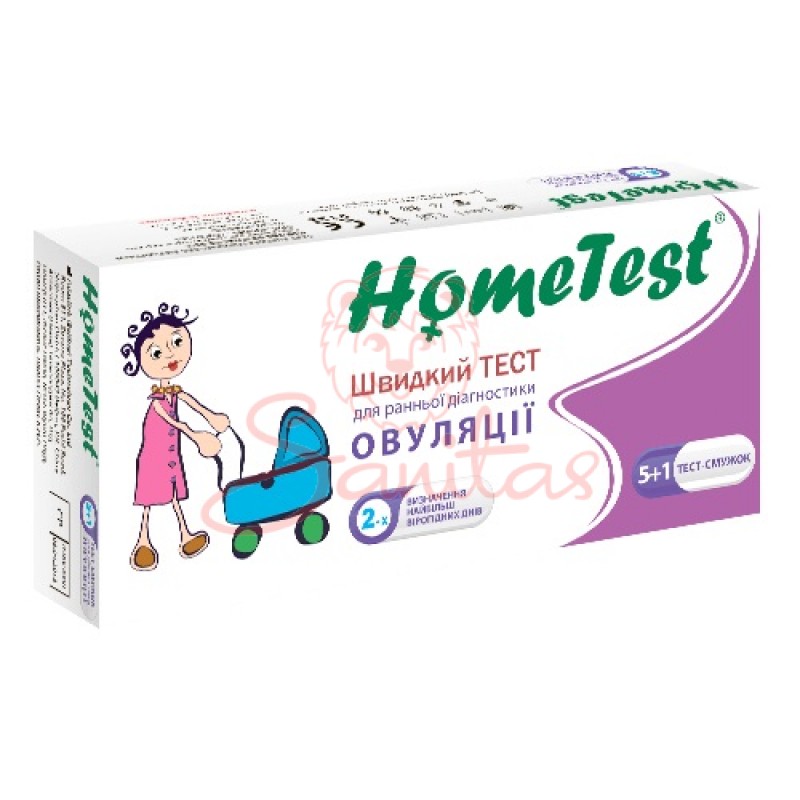 Тест-експрес д/визн. овуляції ХоумТест (HomeTest) LH130 смужка №6               