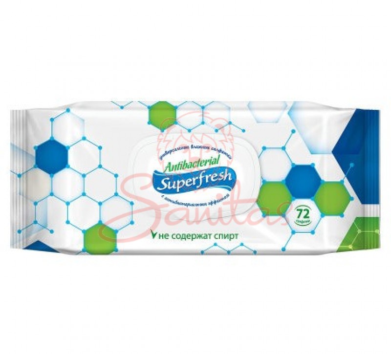 Серв. вологі Суперфреш (SUPERFRESH) антибактеріальні №72 з клапаном             