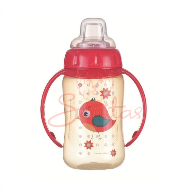 Кружка тренувальна з силіконовим носиком Cute Animals пташка 56/512_red         