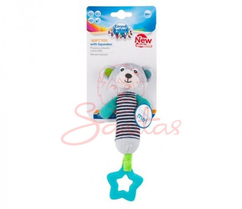 Іграшка плюшева BEARS з пищалкою та зубогризкою 0+ сіра 68/055_grey             