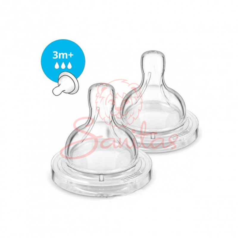Соска Авент (Avent Classic+) 3 отв. середній потік від 3 міс. №2 SCF633/27     