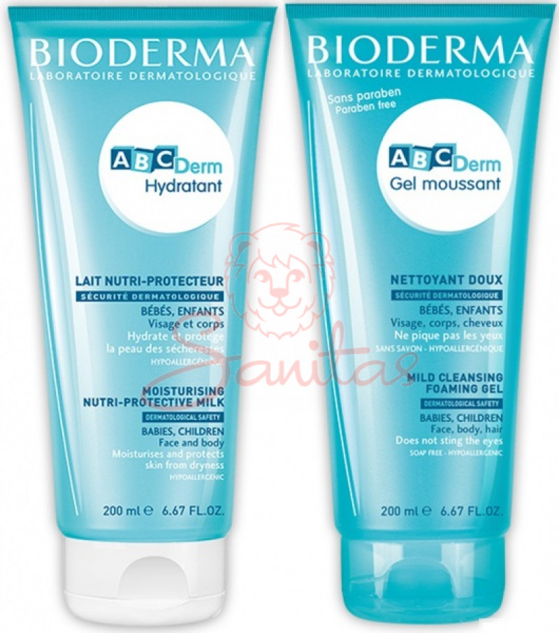 яя_Біодерма (Bioderma ABC Derm) Набір Гідратан 200мл + Гель 200мл                  