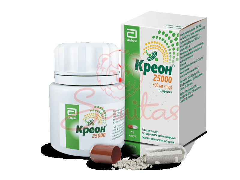 Креон 25000 капс. 300мг №50 фл.