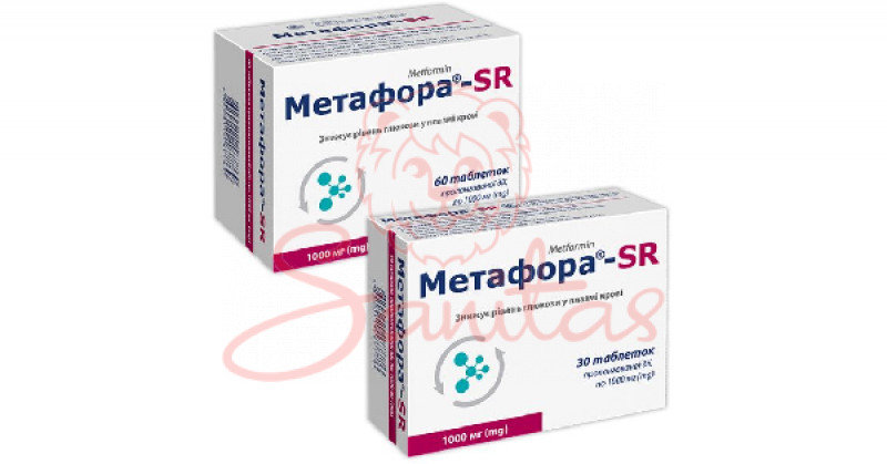 Метафора-SR таб. пролонг. дії 1000мг №60 (10х6)