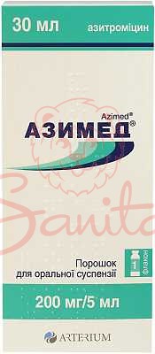 Азимед пор. д/орал. сусп. 200мг/5мл (1200мг азитроміцину) фл. 30мл              