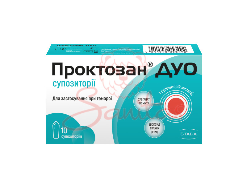 Проктозан ДУО супозиторії ректальні №10 (5х2) 