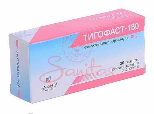 Тигофаст-180 таб. 180мг №30 (10х3)                                              