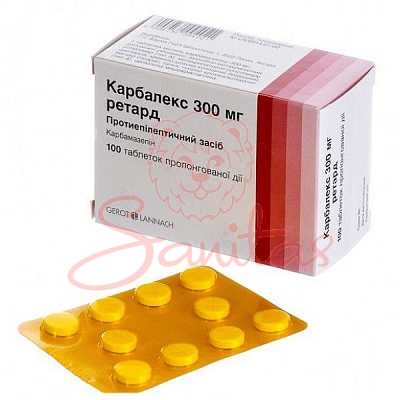 Карбалекс Ретард таб. пролонг. дії 300мг №100 (10х10)                           